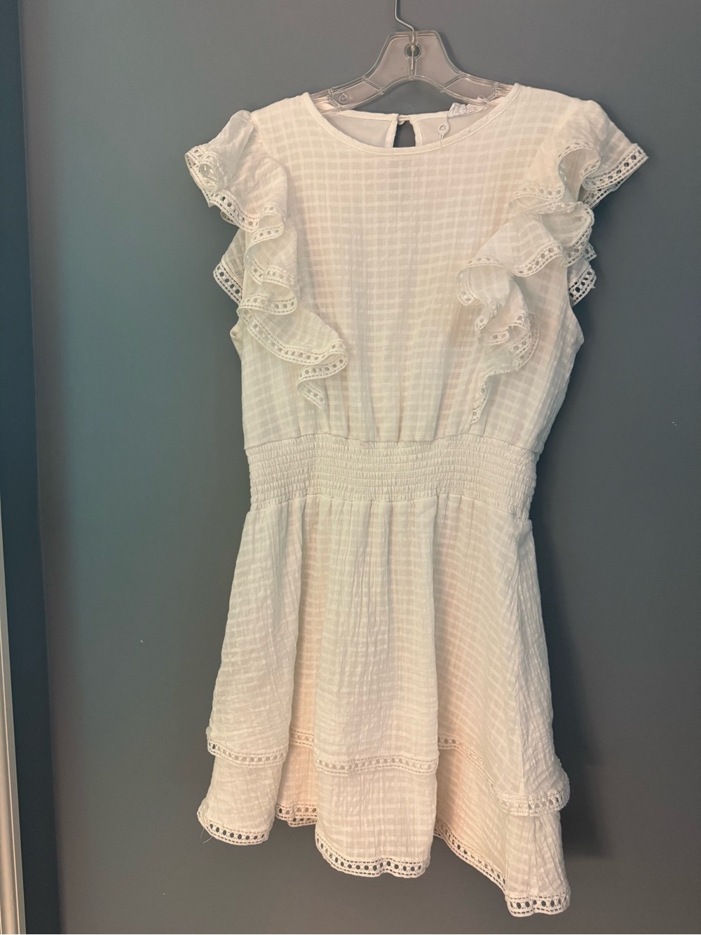 Sage the Label Women’s White Ruffle Sleeve Dress - Classic Summer Style